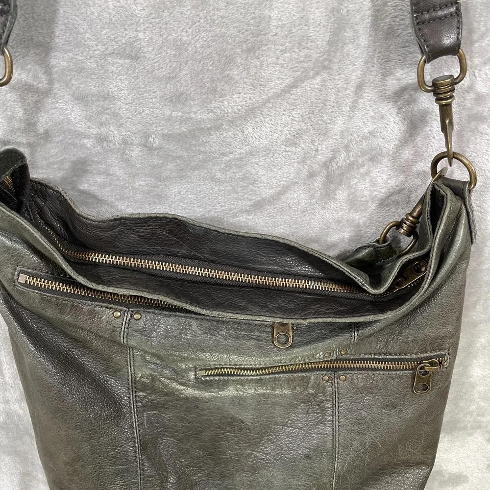 Liebeskind Berlin Double Esther Leather Green Satchel Purse Crossbody Bag